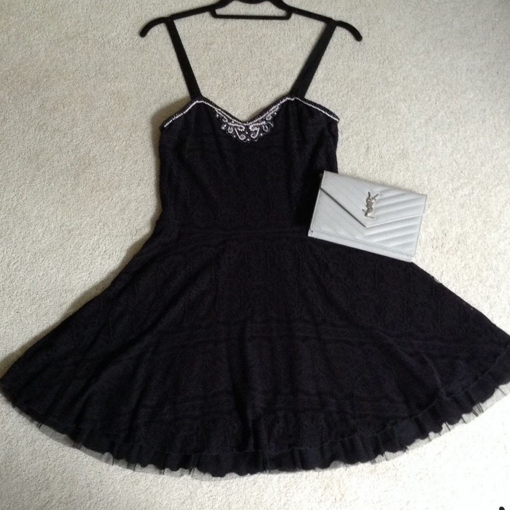 Free People Black Lace Dress